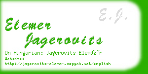 elemer jagerovits business card